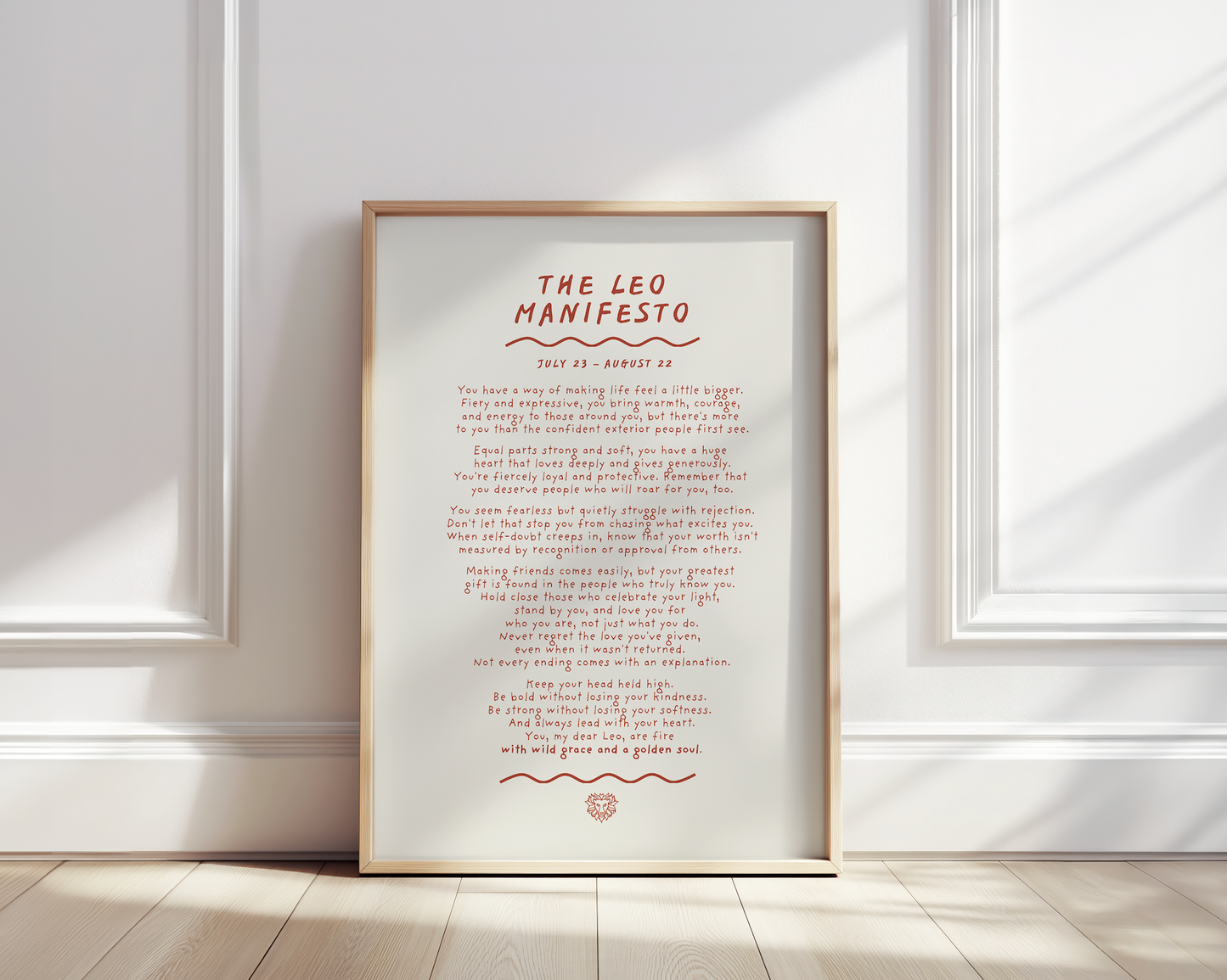 Leo Manifesto Astrology Print (unframed)