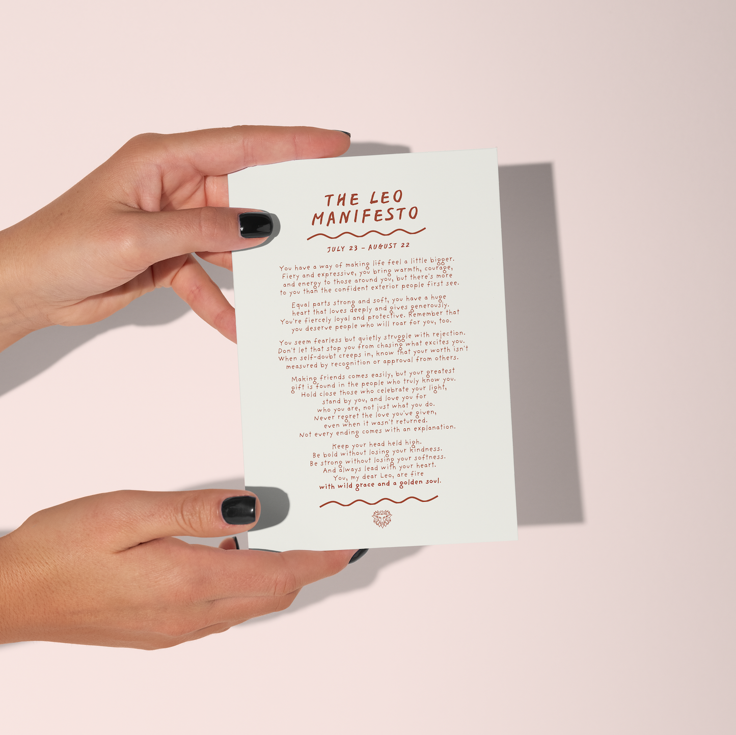 Leo Manifesto Astrology Print (unframed)