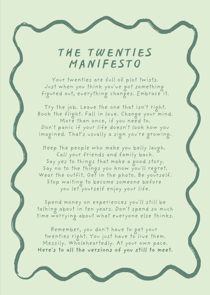 20s Birthday I Twenties Manifesto Card