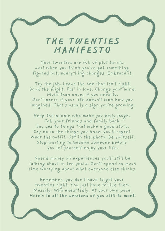 20s Birthday I Twenties Manifesto Card