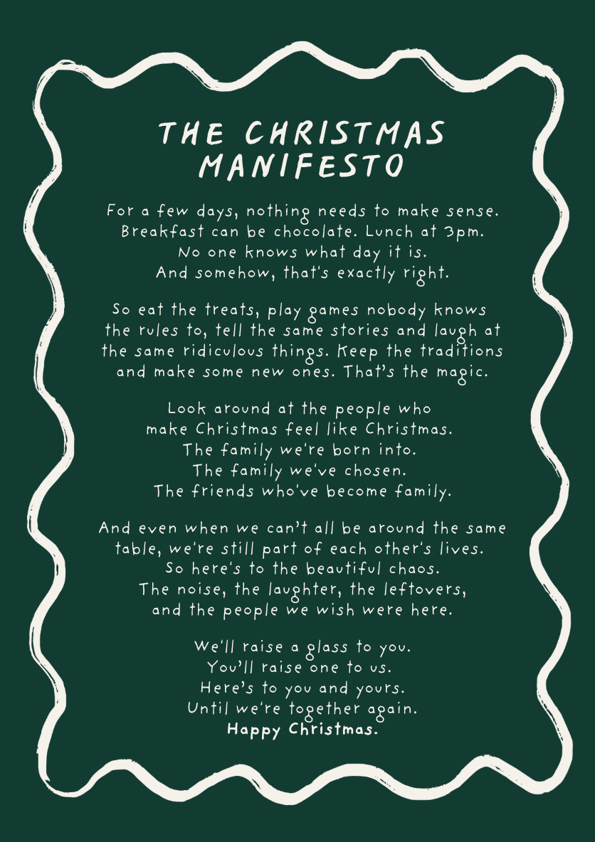 Christmas Manifesto Card