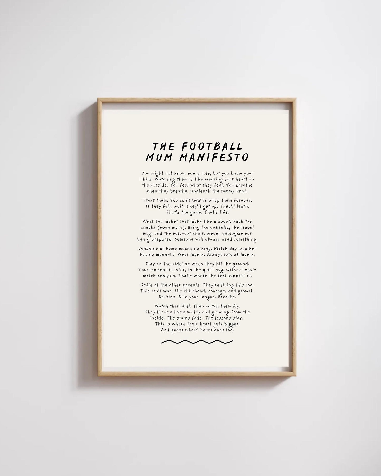 Football Mum Manifesto Print (unframed)