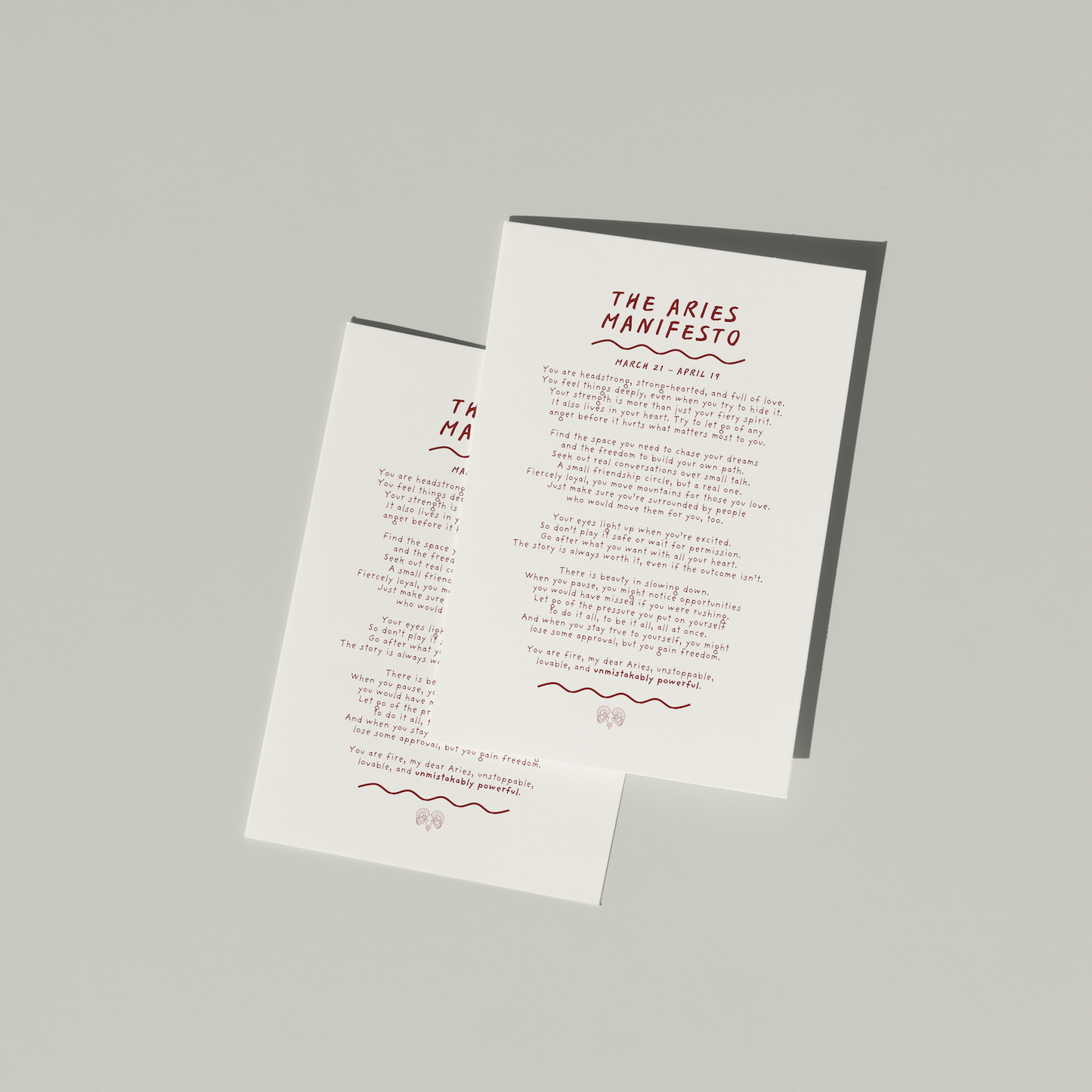 Aries Manifesto Astrology Print (Unframed)