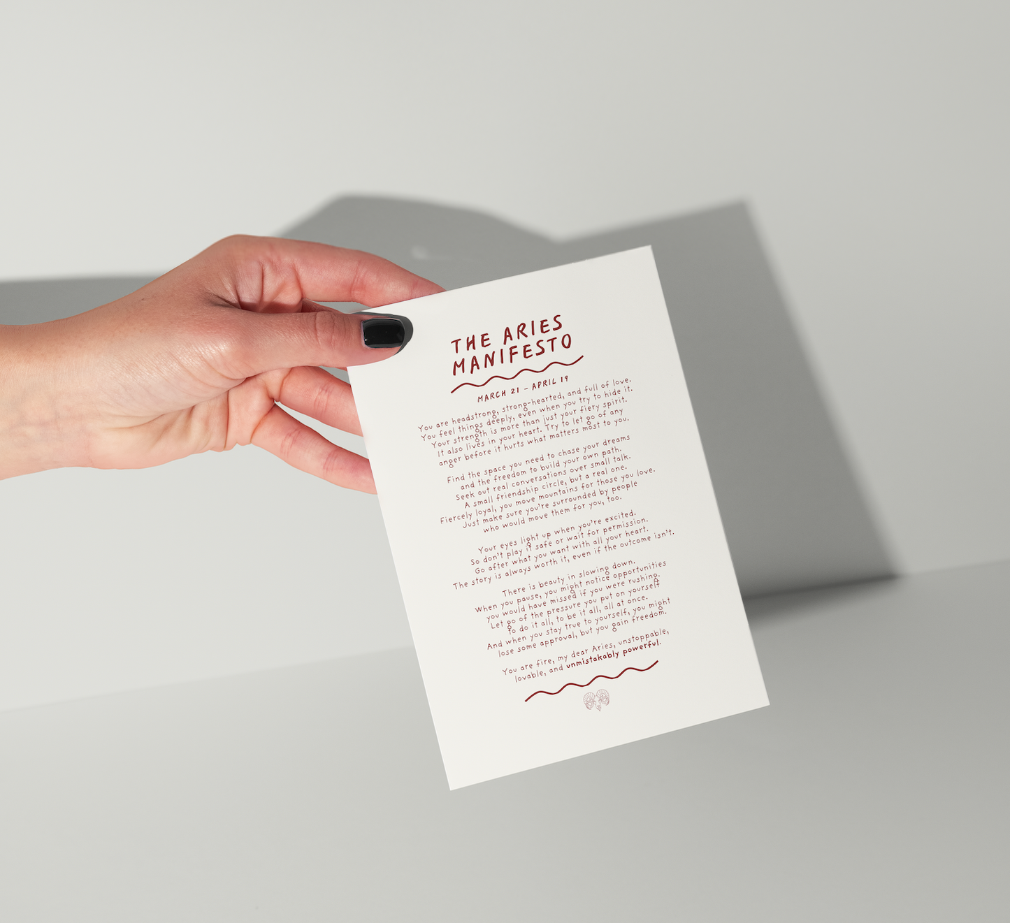 Aries Manifesto Astrology Print (Unframed)