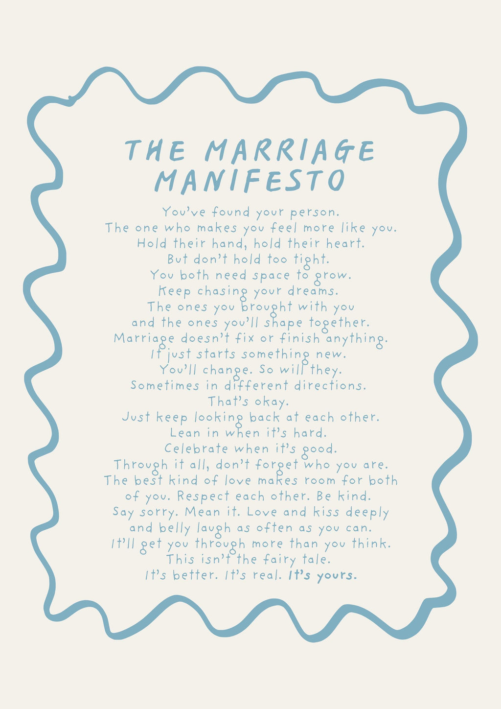 Marriage Manifesto Postcard Print (A6)