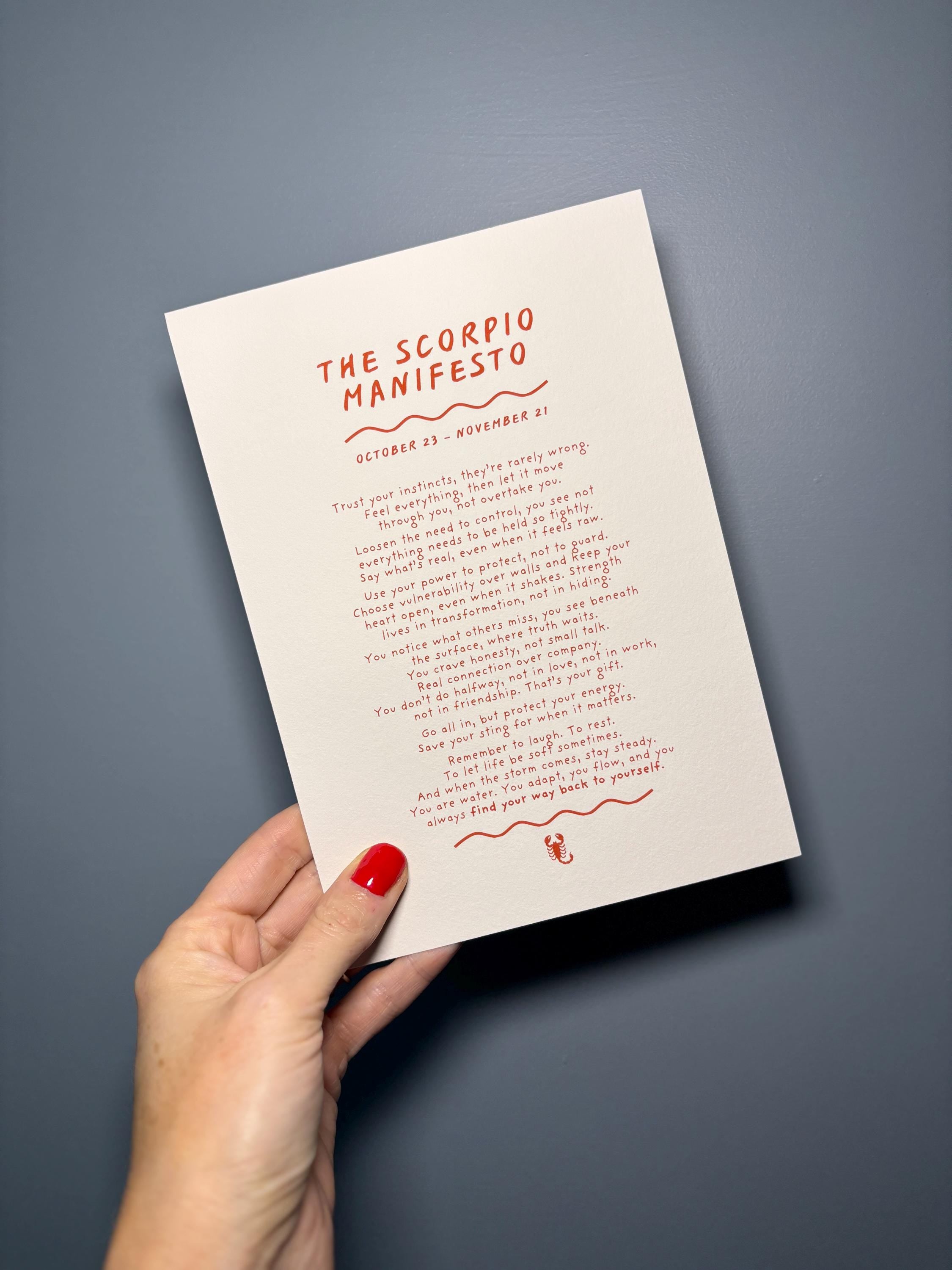 Scorpio Manifesto Postcard Print (A6)