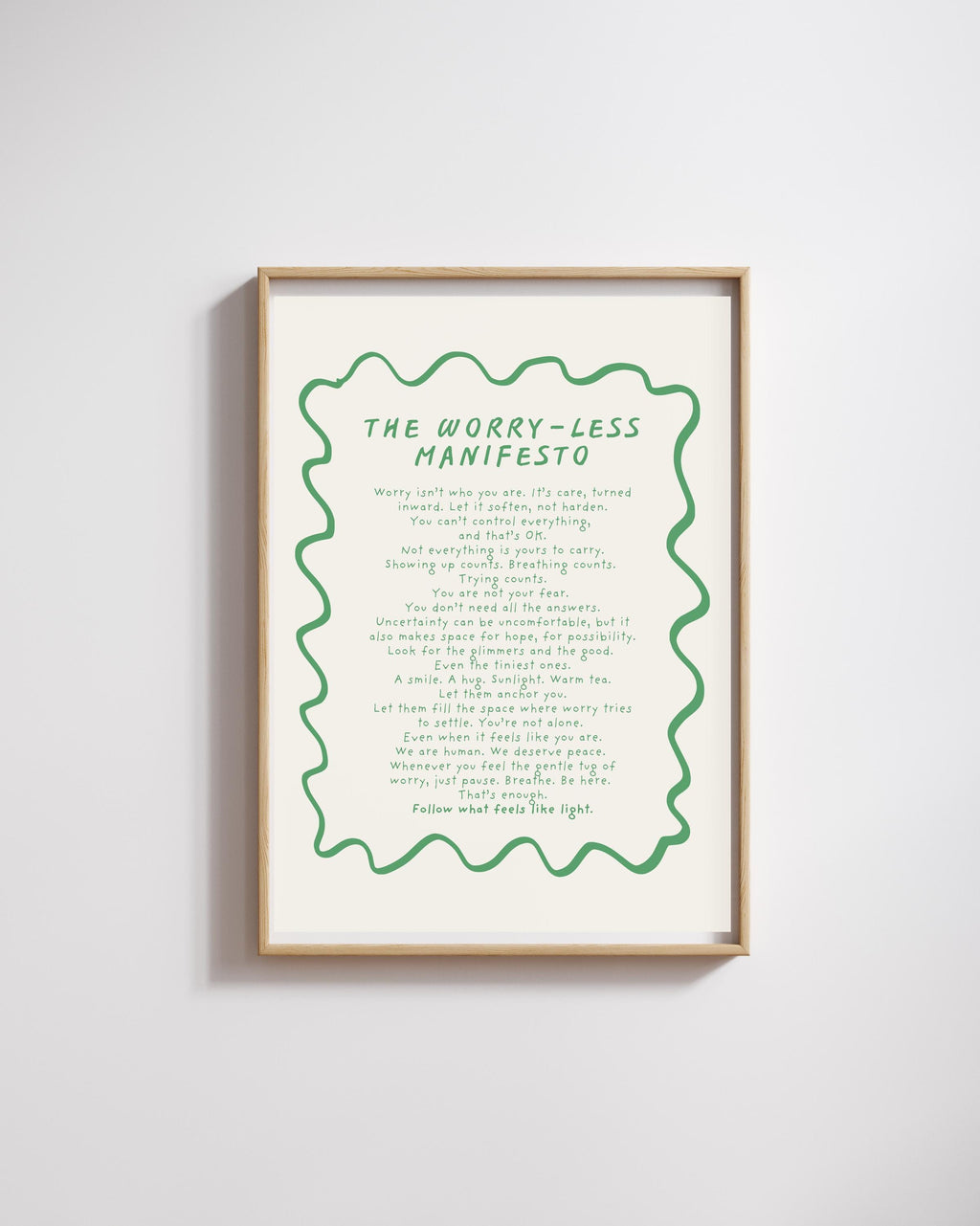 Worry-Less Manifesto giclée print
