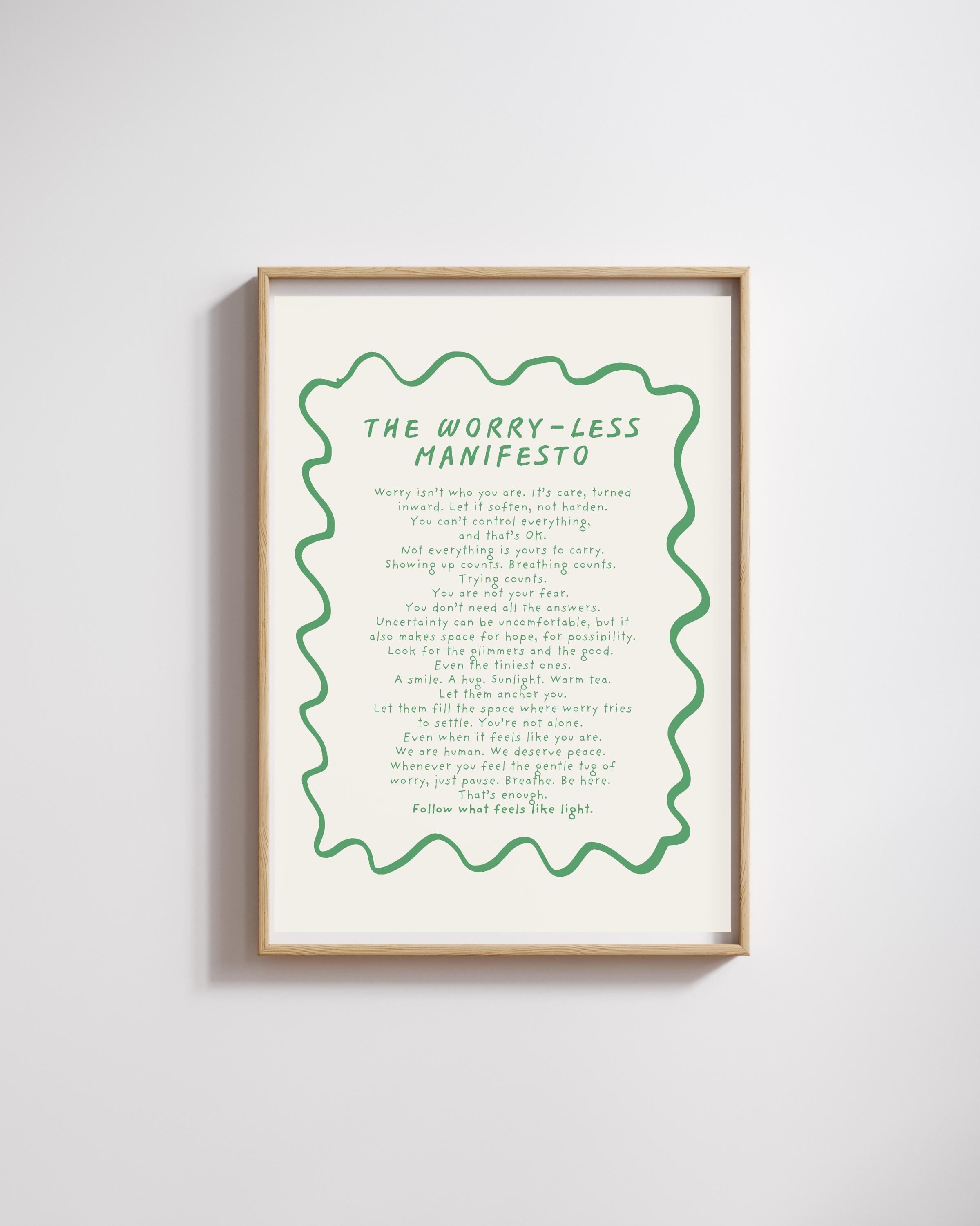 Worry-Less Manifesto giclée print