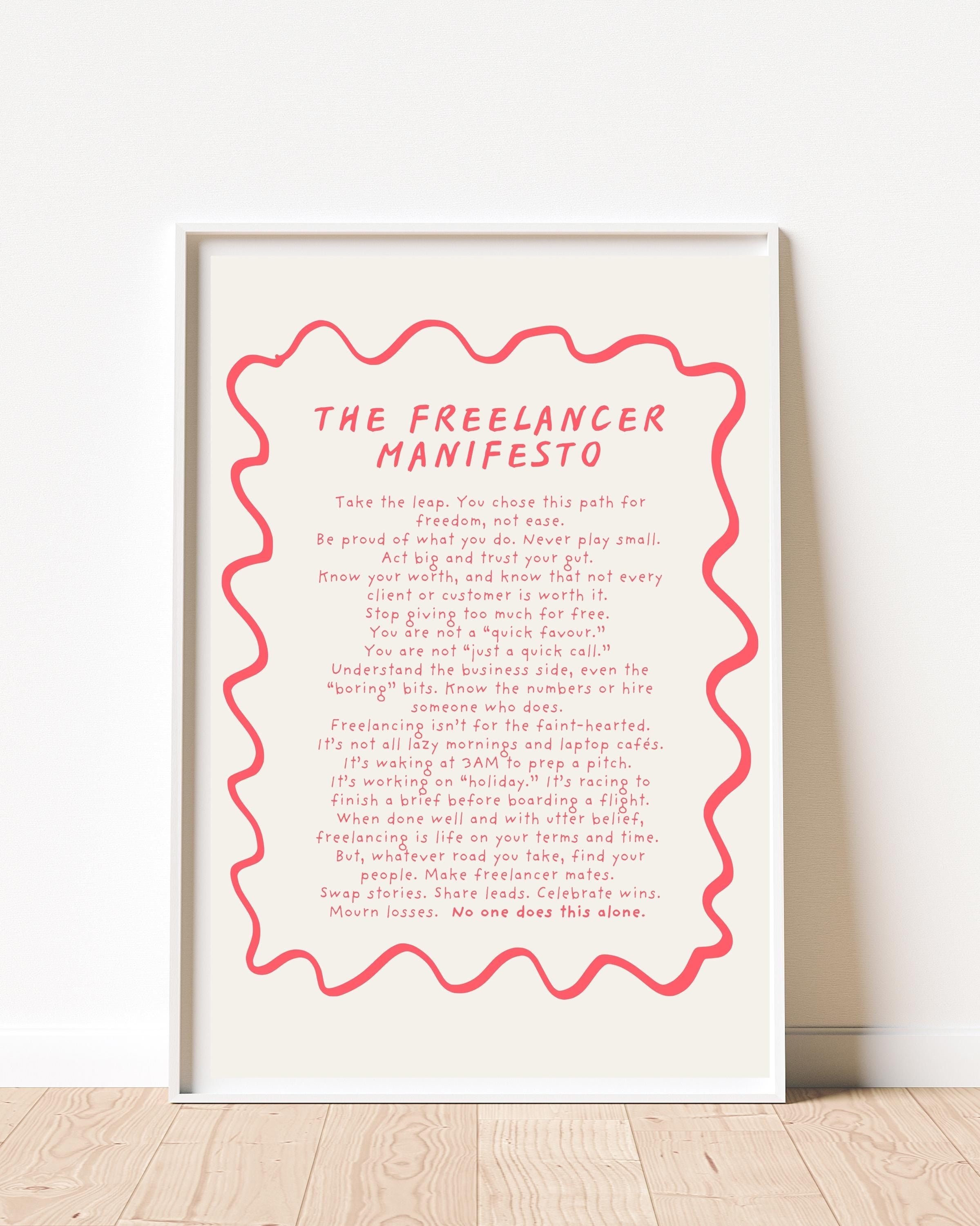 The Freelancer Manifesto: Postcard Print (A6 unframed)