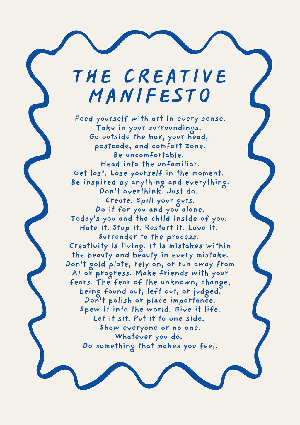 The Creative Manifesto Postcard Print (A6 unframed)