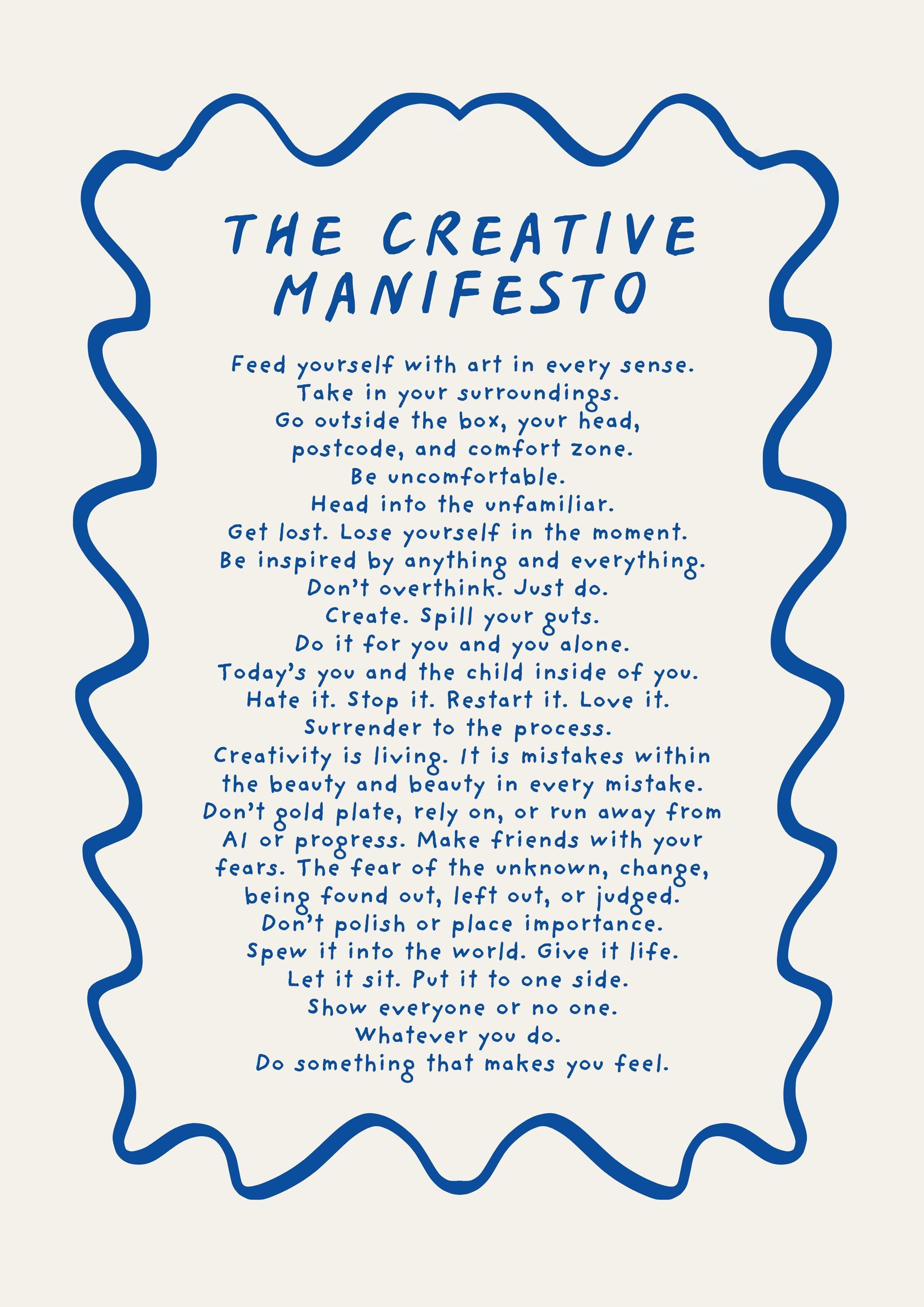 The Creative Manifesto Postcard Print (A6 unframed)
