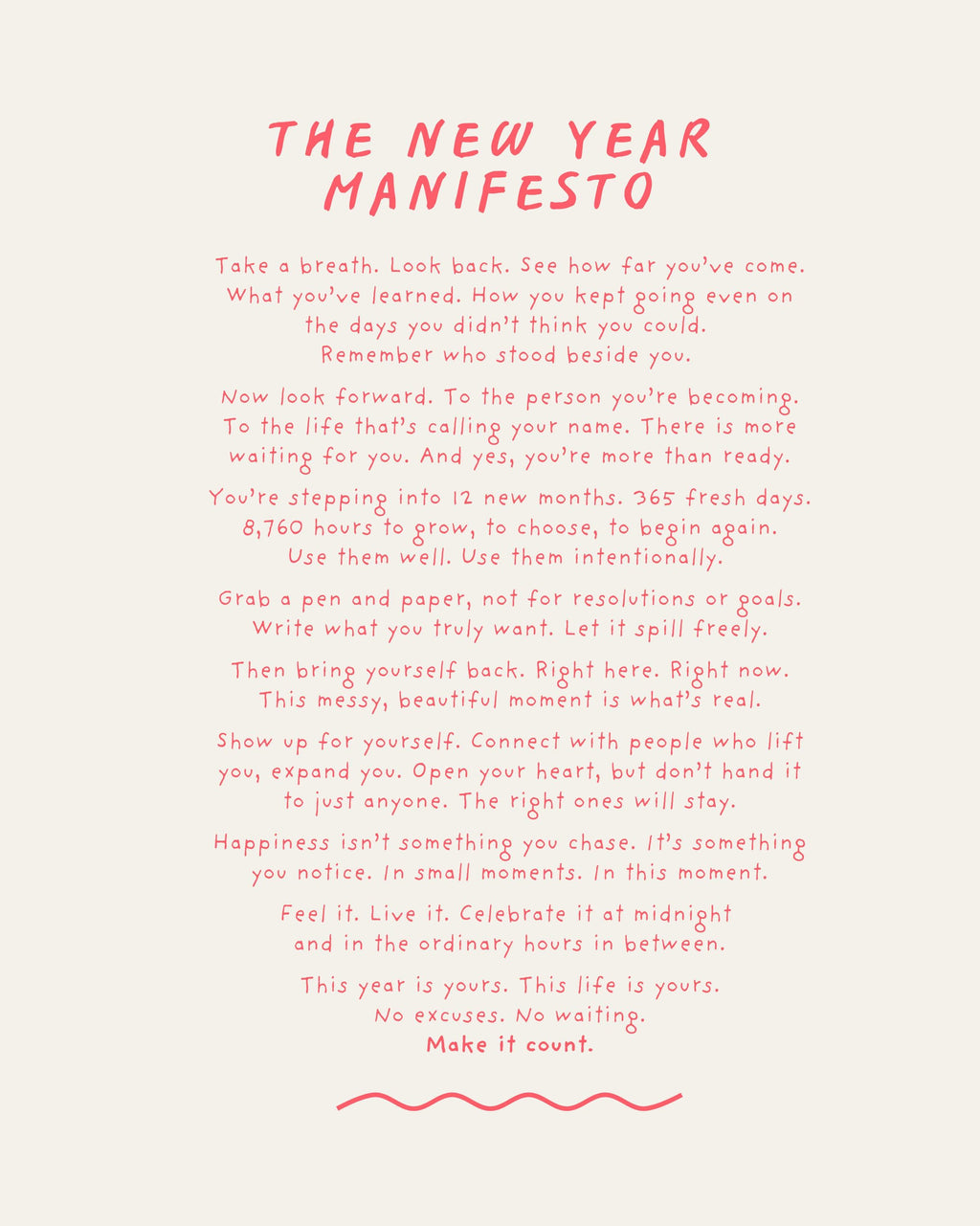 New Year Manifesto Postcard Print (A6 Unframed)
