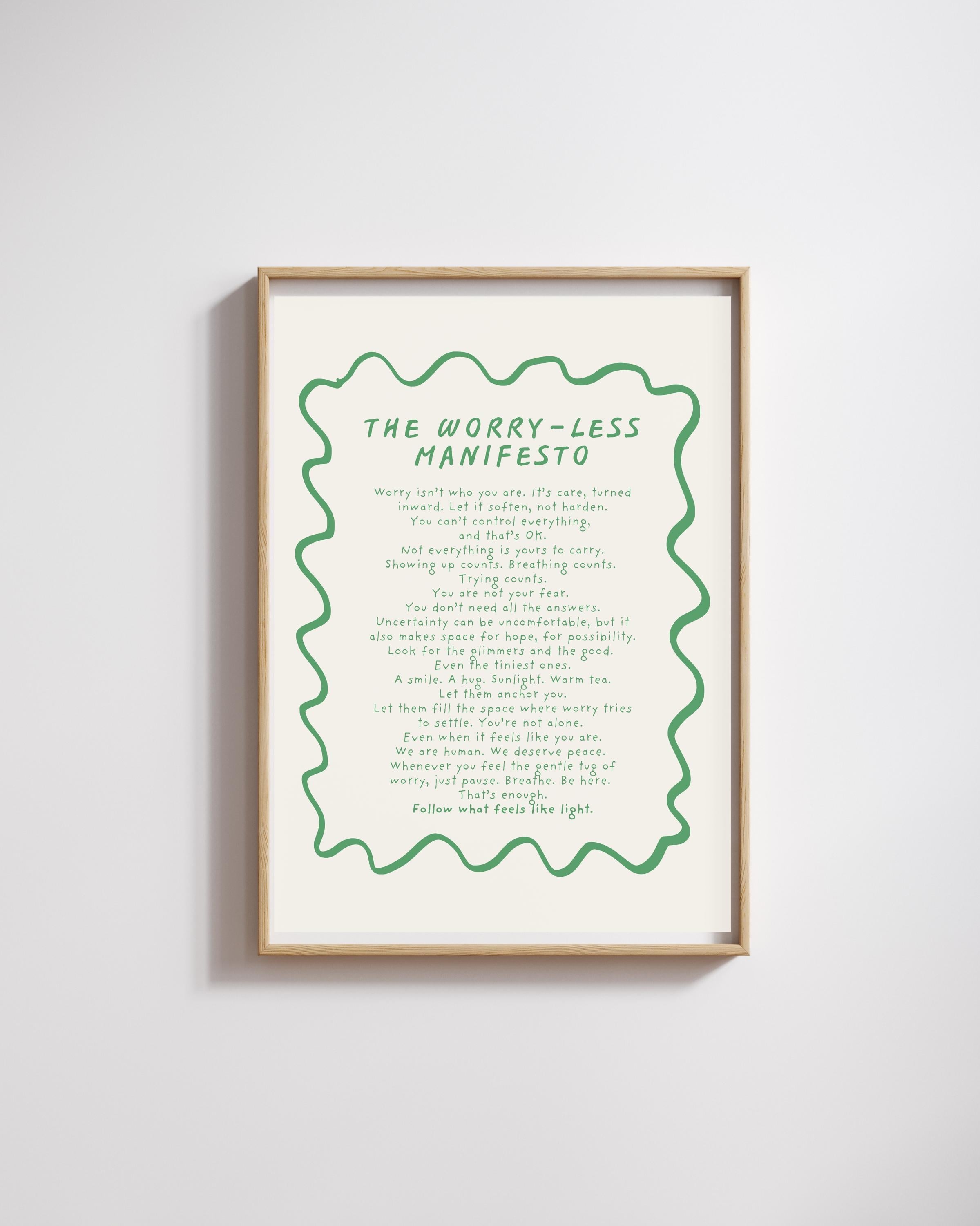 Worry-Less Manifesto Postcard Print (A6)