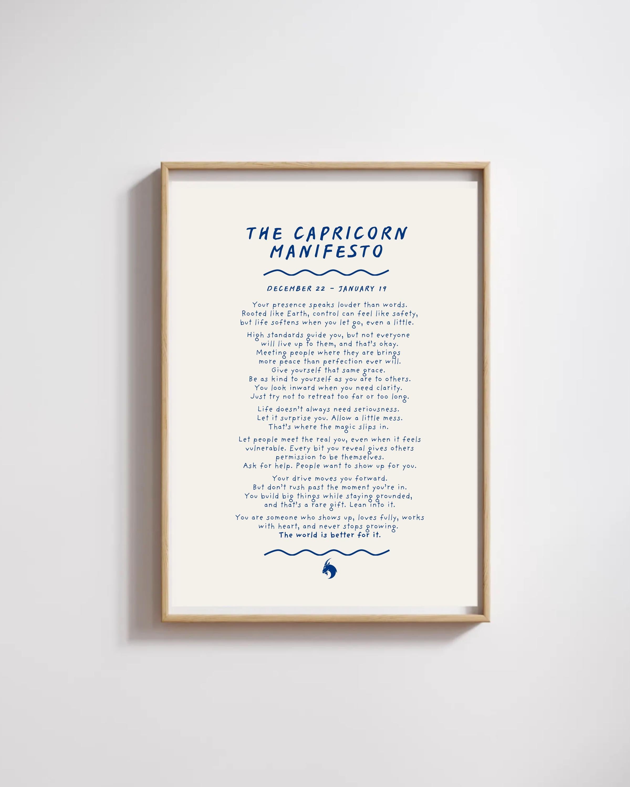 Capricorn Manifesto Postcard Print: Inspiring Zodiac Star Sign (A6 Unframed)