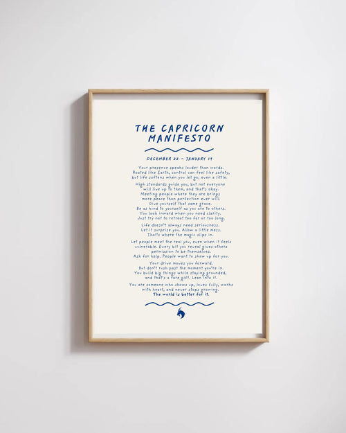 Capricorn Manifesto Postcard Print: Inspiring Zodiac Star Sign (A6 Unframed)