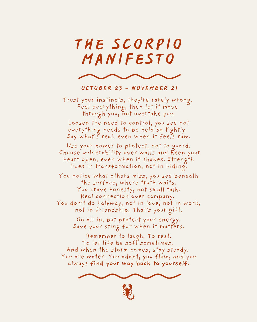 Scorpio Manifesto Postcard Print (A6)