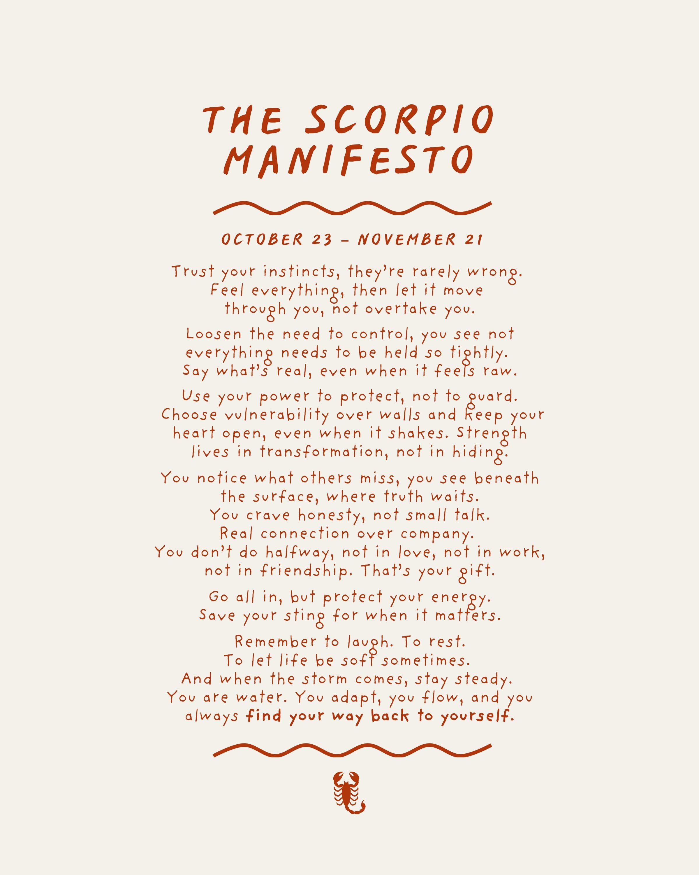 Scorpio Manifesto Postcard Print (A6)