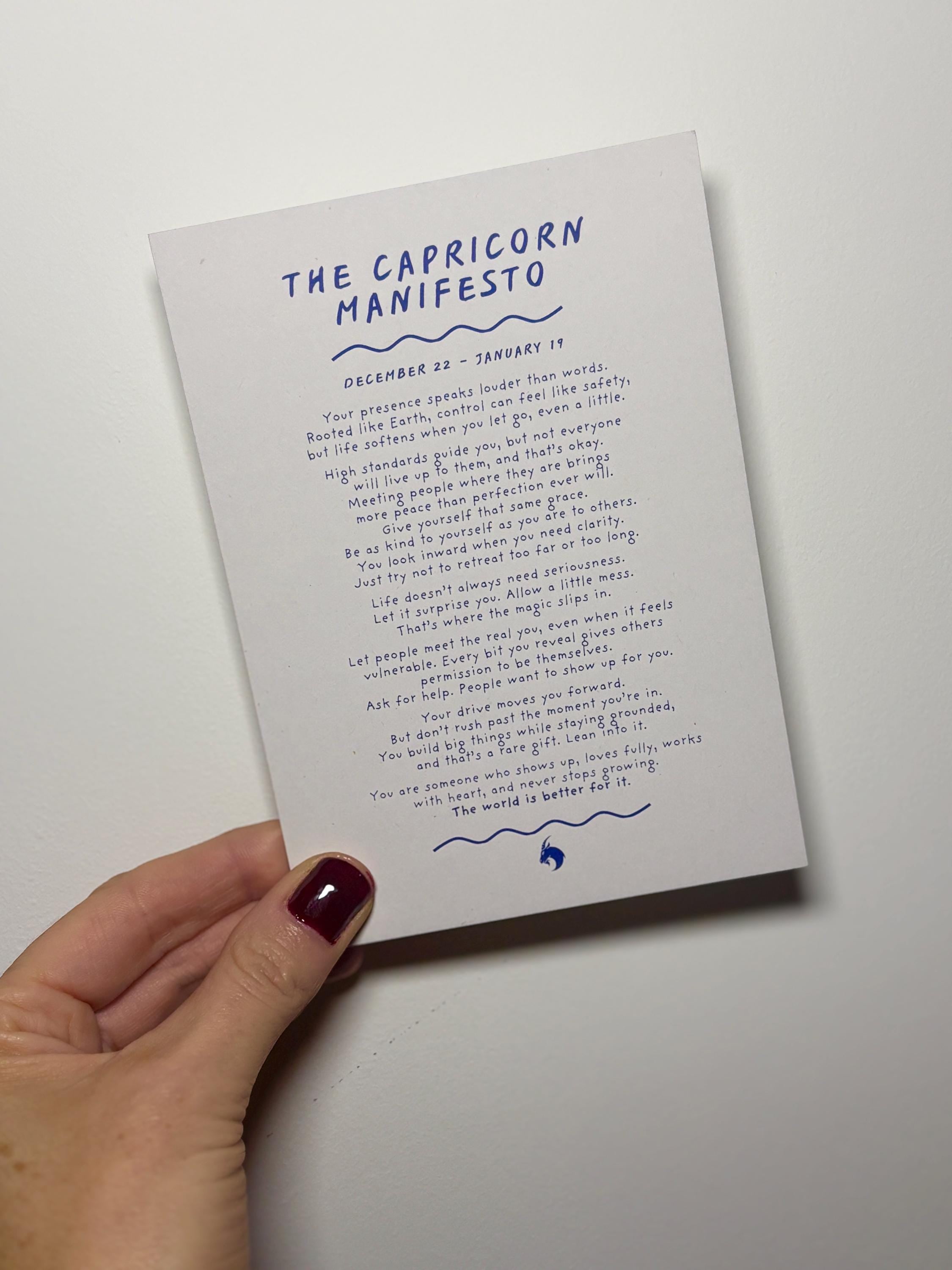 The Capricorn Manifesto Art Print (Unframed)