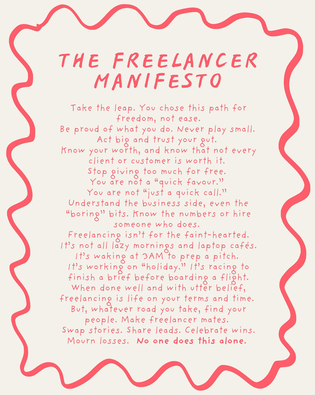Freelancer Manifesto giclée print