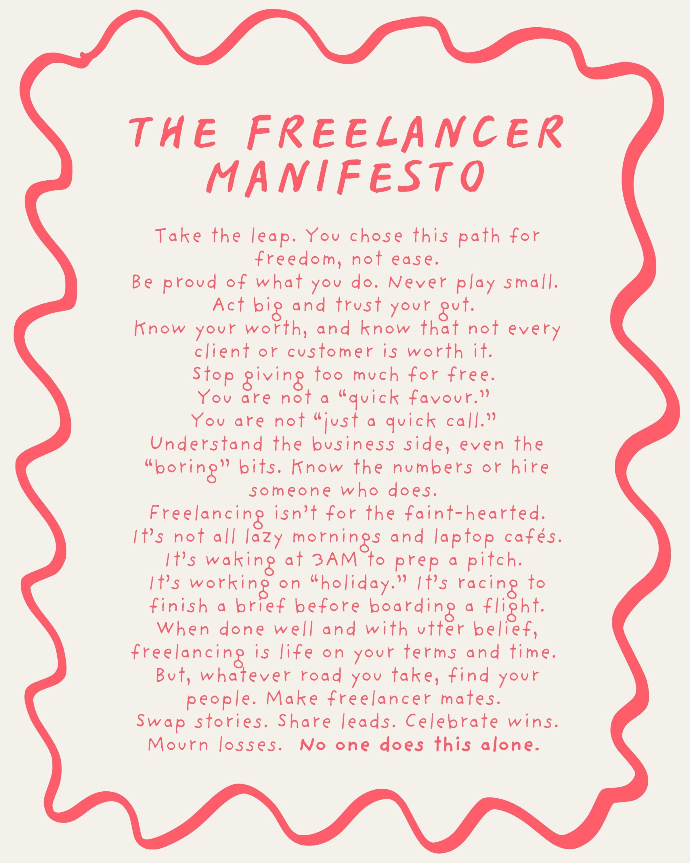Freelancer Manifesto giclée print