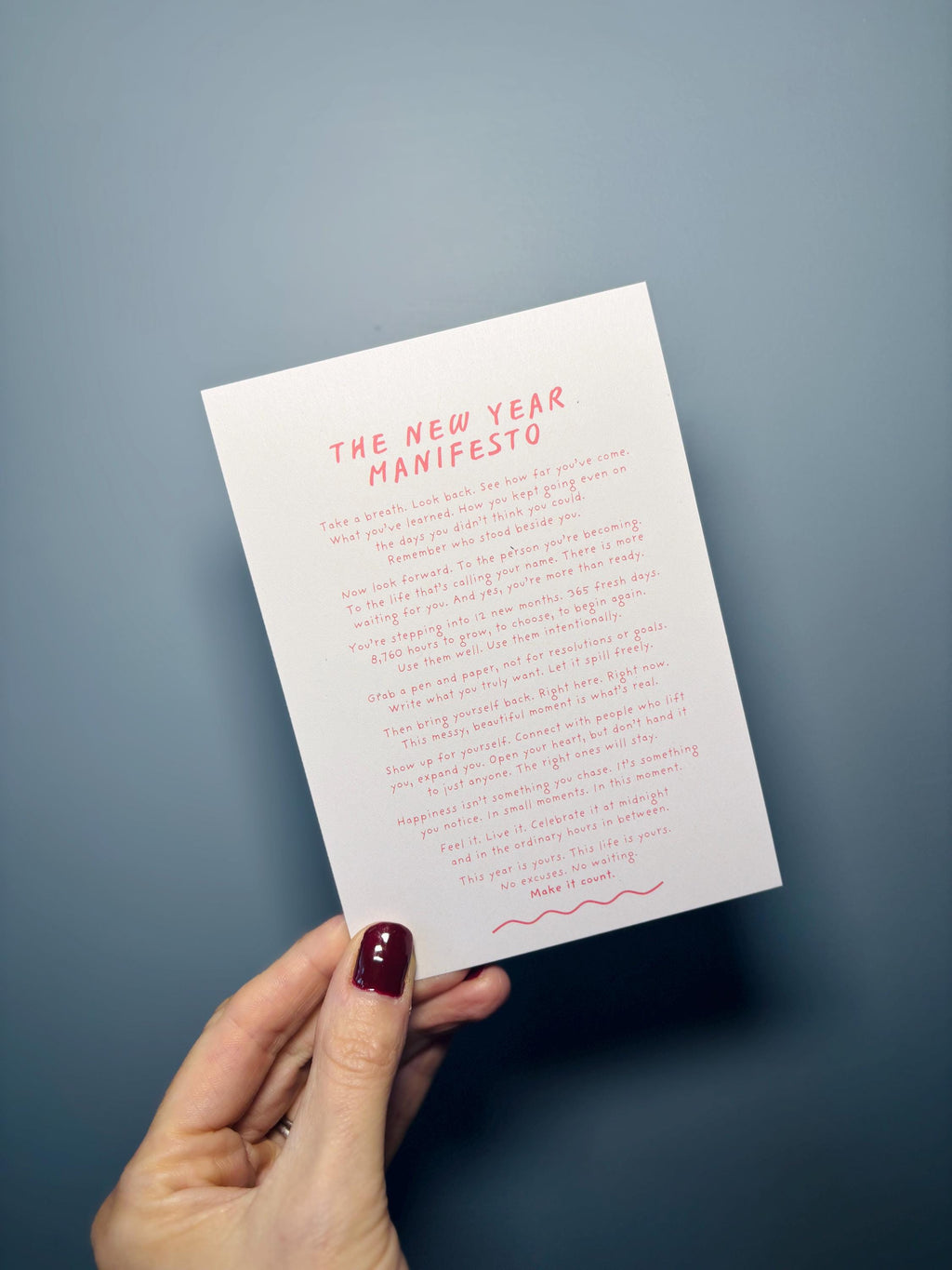 New Year Manifesto Postcard Print (A6 Unframed)