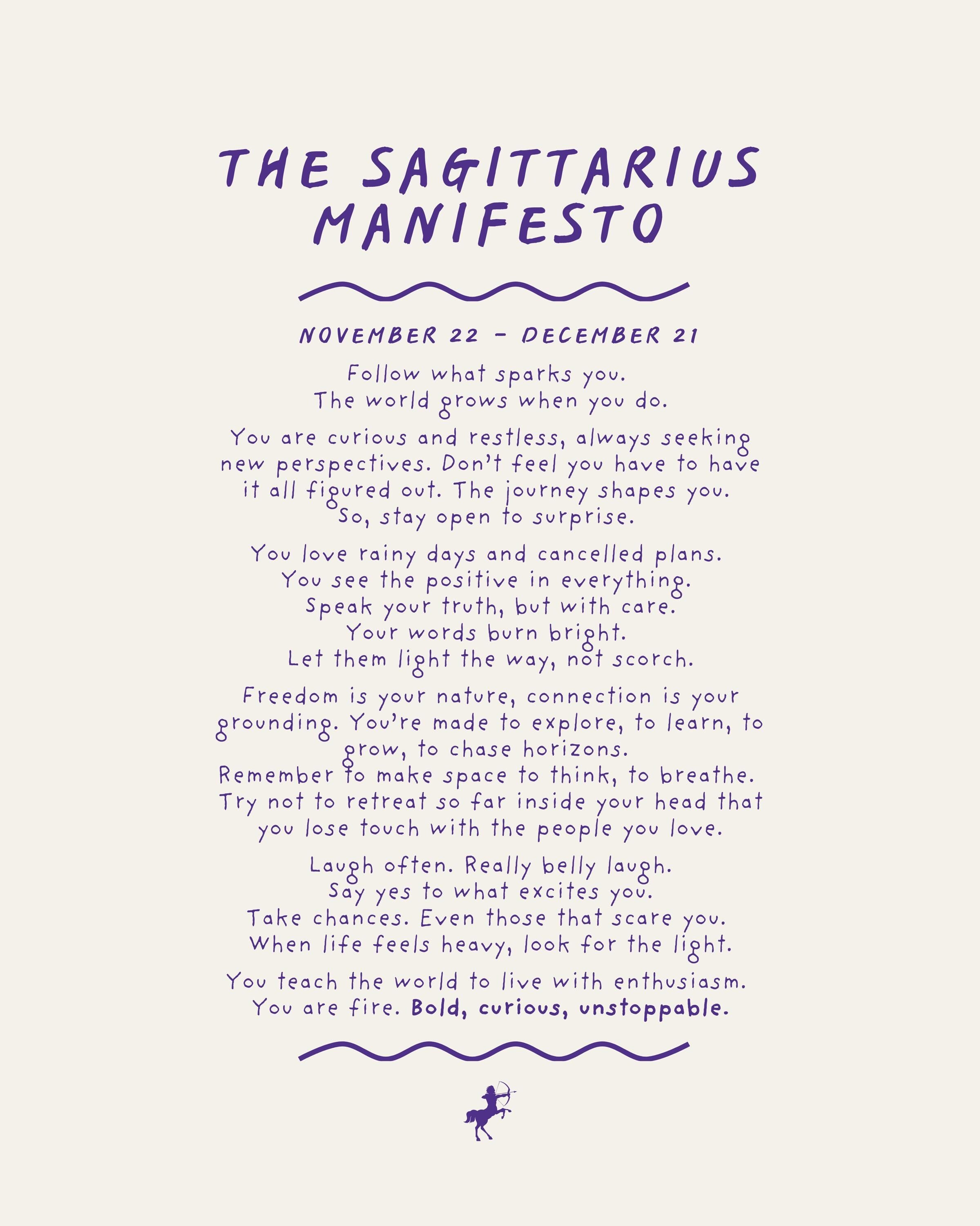 Sagittarius Manifesto postcard print (A6)