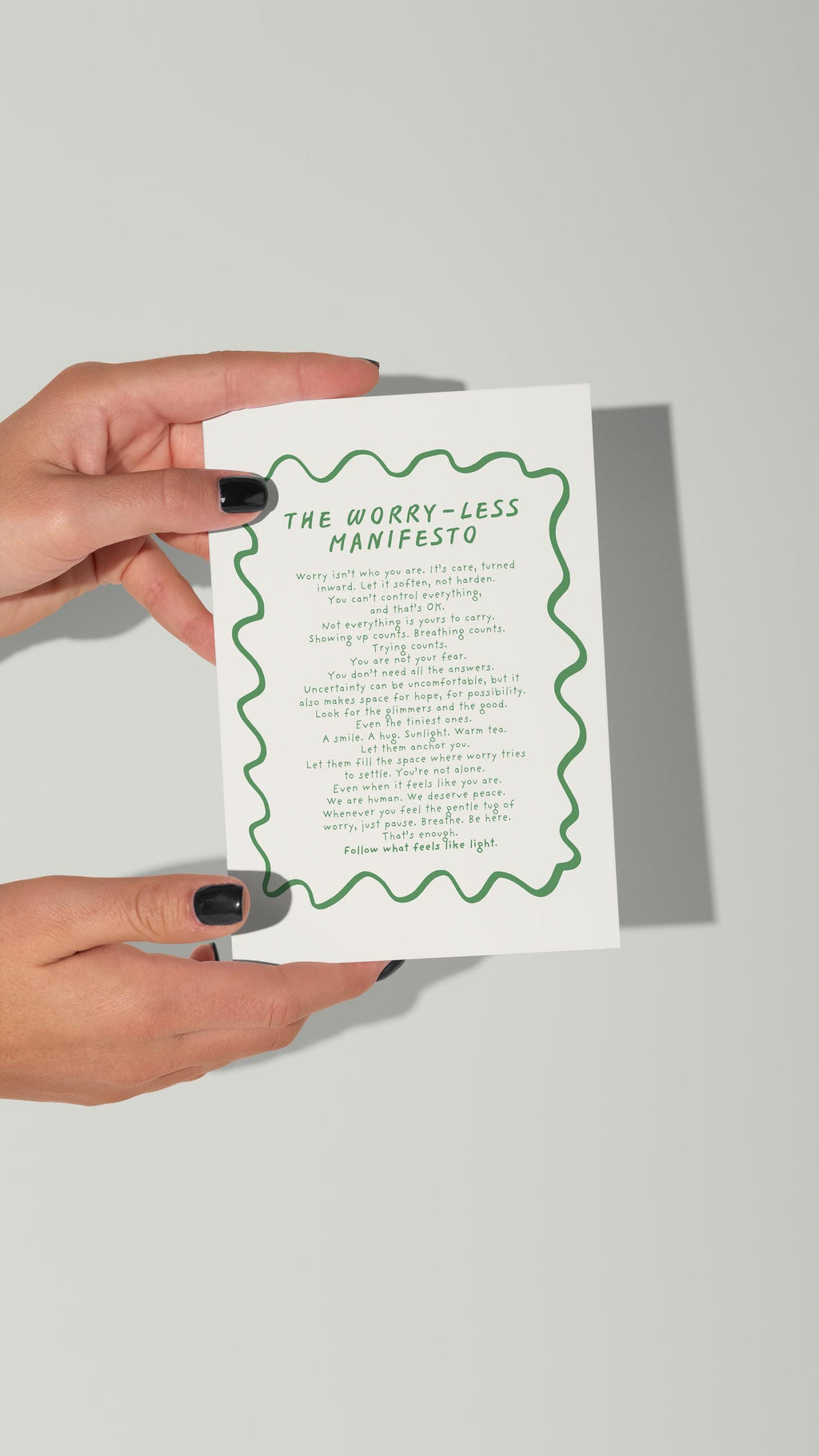 Worry-Less Manifesto Postcard Print (A6)