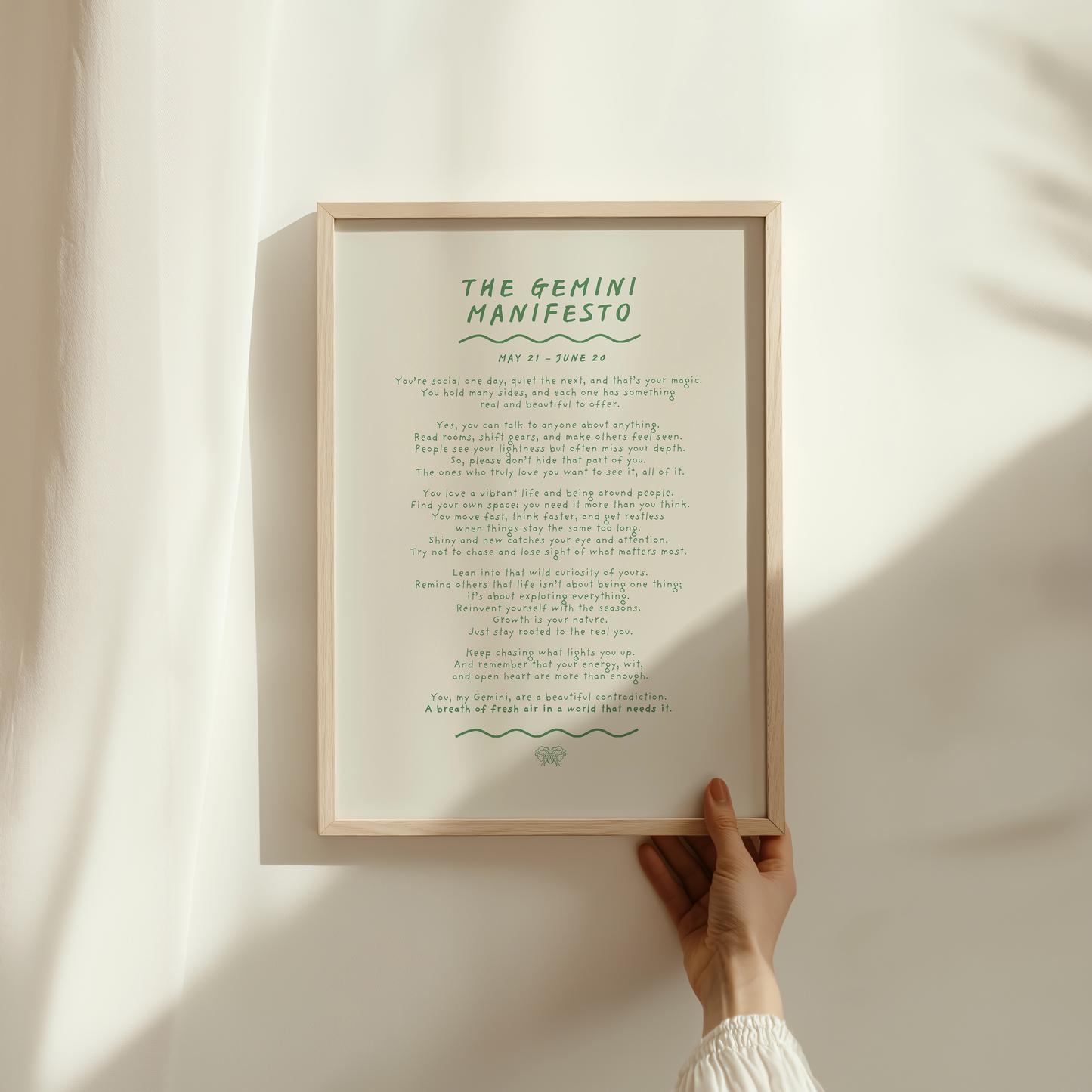 Gemini Manifesto Astrology Print (unframed)