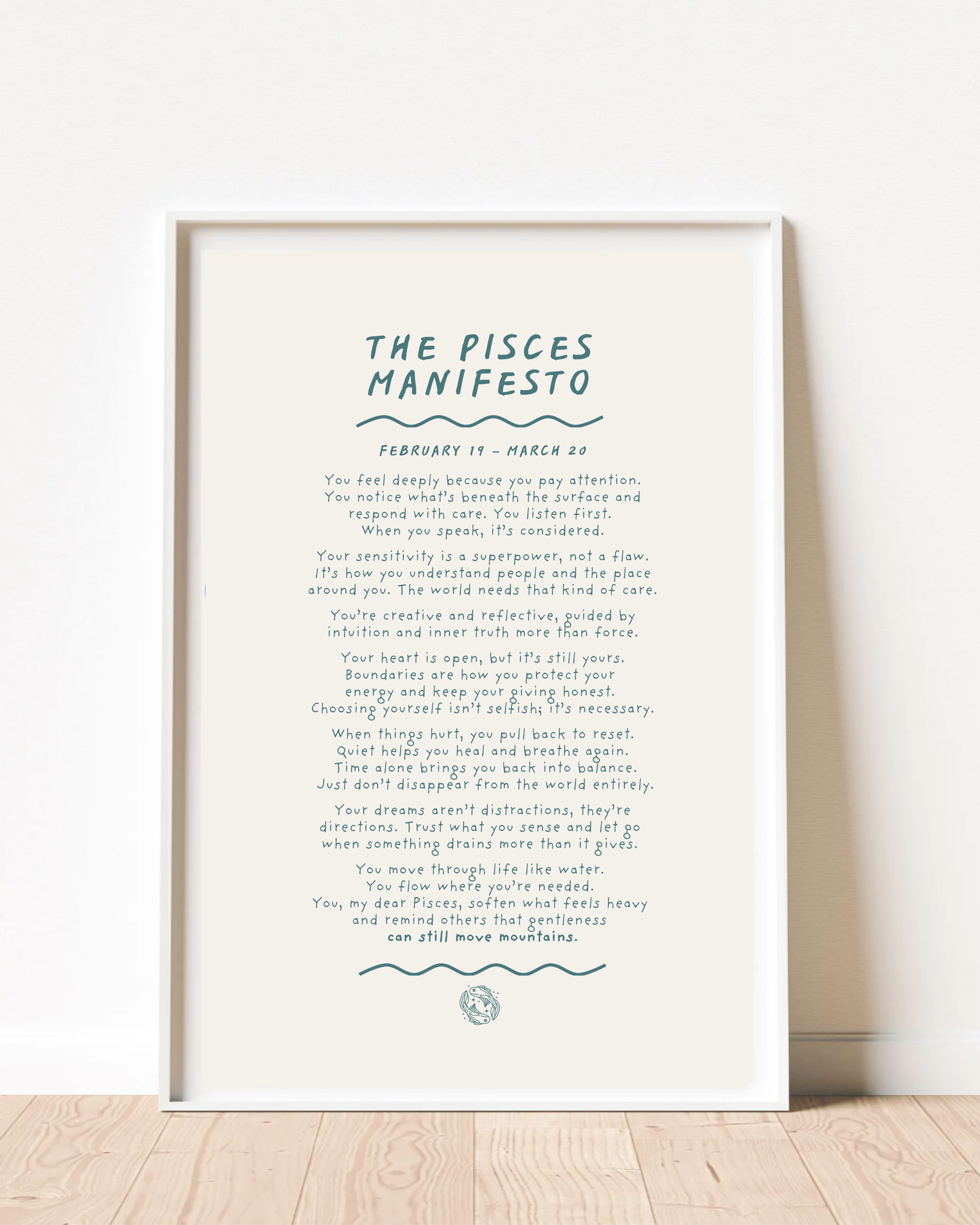 Pisces Manifesto Astrology Print (unframed)