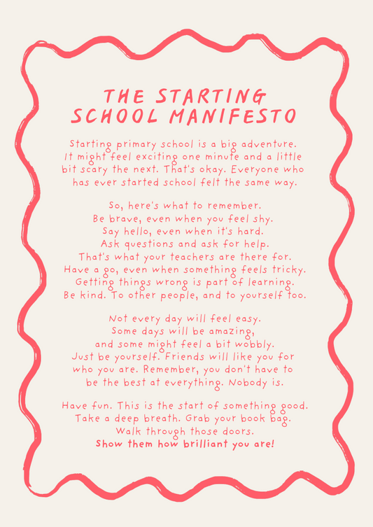 New School, Starting Primary School Manifesto Card