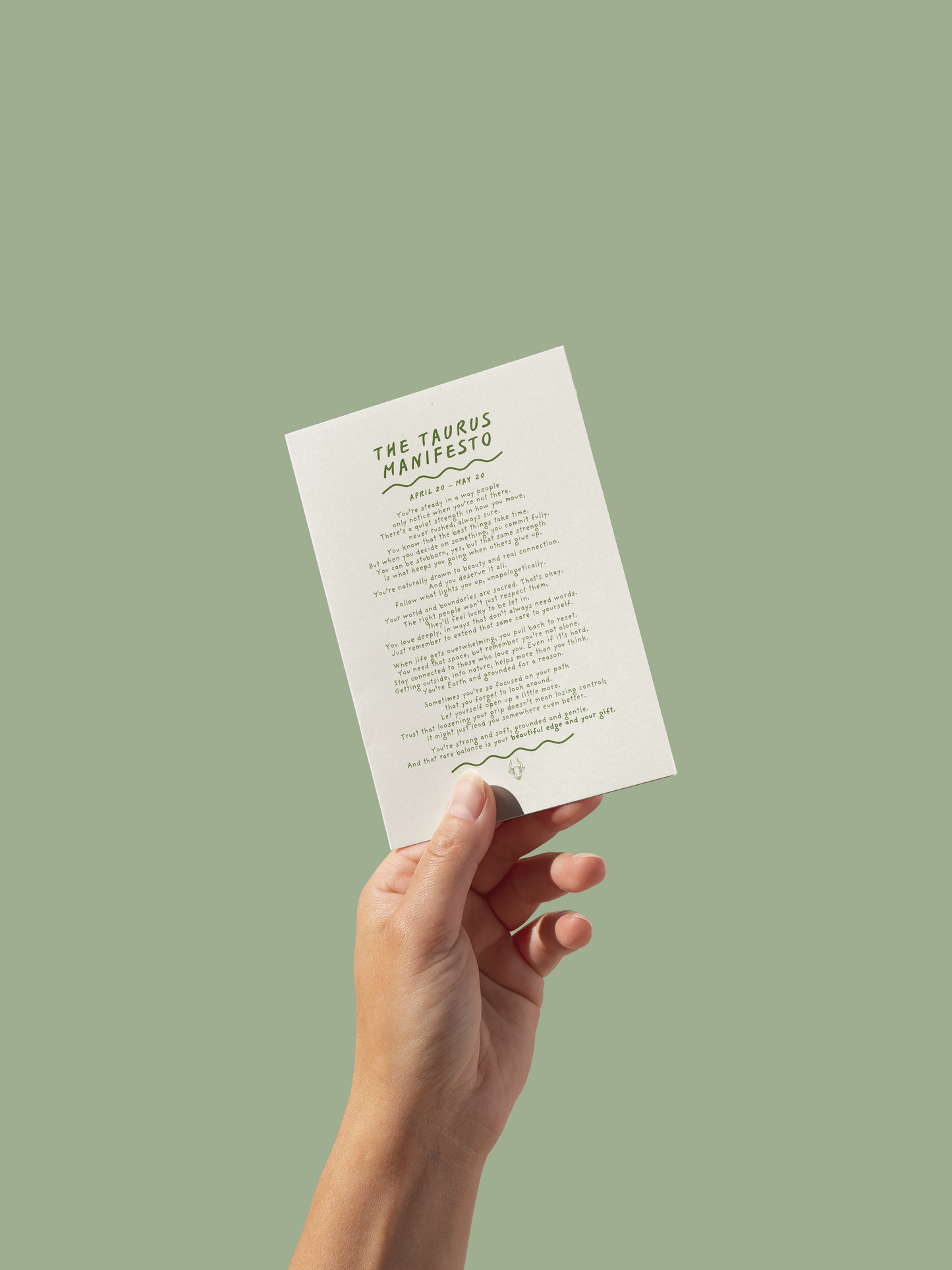 Taurus Manifesto Astrology Print (unframed)